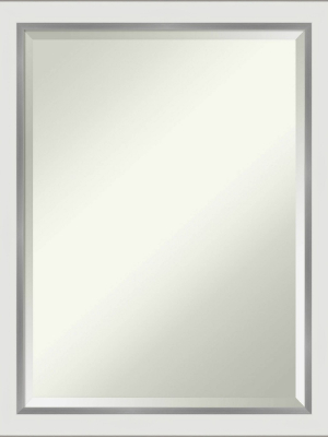 21" X 27" Eva White Silver Framed Bathroom Vanity Wall Mirror - Amanti Art