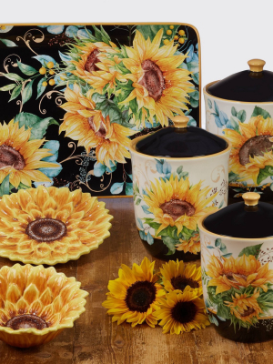 3pc Earthenware Sunflower Fields Canister Set - Certified International