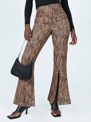 Devotion Snake Print Pants Brown