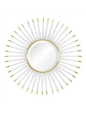 Acrylic And Brass Starburst Mirror