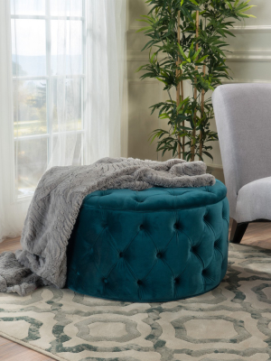 Zelfa New Velvet Ottoman - Christopher Knight Home