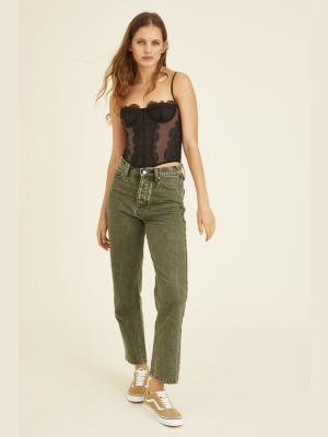 Bdg High-waisted Slim Straight Jean – Washed Green