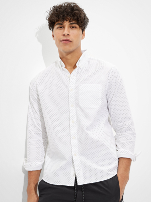 Ae Printed Oxford Button Up Shirt