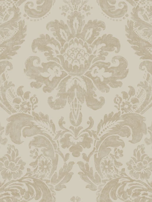 Shadow Damask Wallpaper In Khaki From The Moonlight Collection By Brewster Home Fashions