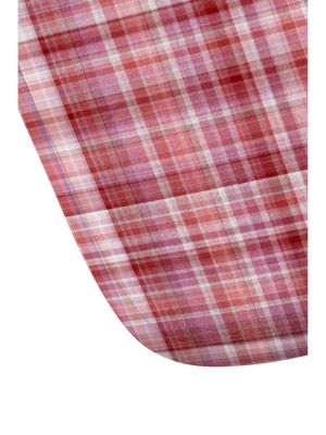 Lisa Argyropoulos Holiday Plaid Memory Foam Bath Mat Burgundy - Deny Designs