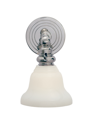 Boston Functional Single Light In Chrome With White Glass