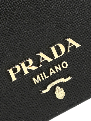 Prada Logo Plaque Fold Over Shoulder Bag