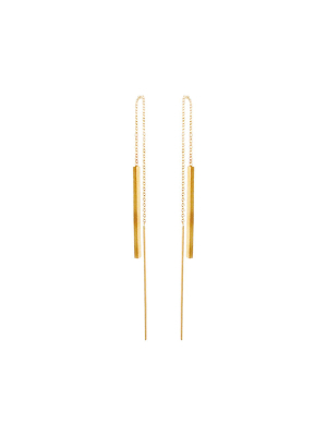 14k Bar Threader Earrings