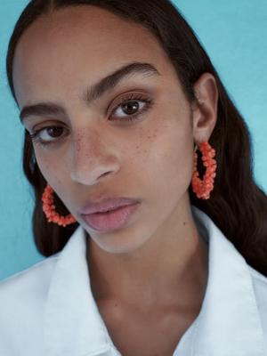 Beaded Hoop Earrings