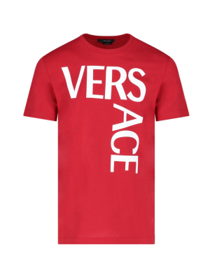 Versace Logo Print Crewneck T-shirt