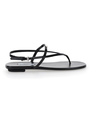 Prada Logo Plaque Sandals