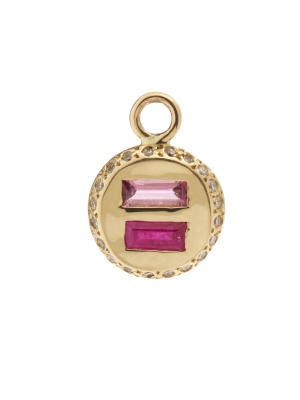 Equality Earring Charm With Ruby And Tourmaline