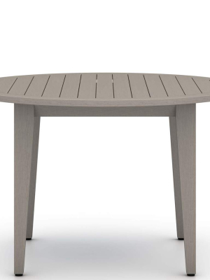 Sherwood Outdoor Round Dining Table, Weathered Grey