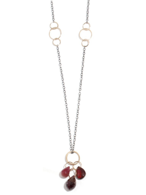 Garnet And Ruby Drop Neckalce