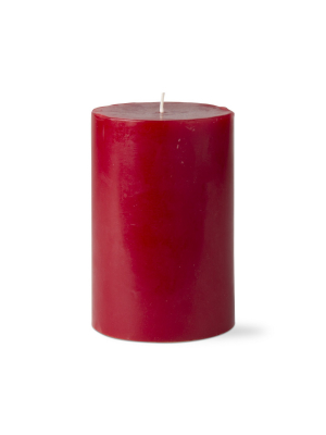 Tag Tag Color Pillar Candle 4x6 Cranberry