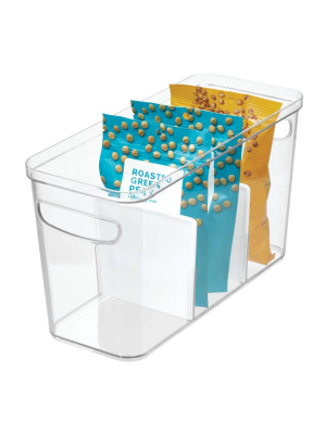 Idesign 6"x14"x8" Crisp Divided Bin Clear