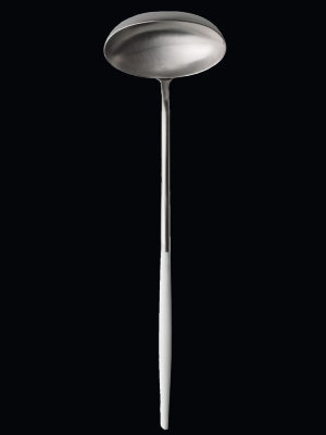 Goa Soup Ladle - Brushed Steel And White Handle