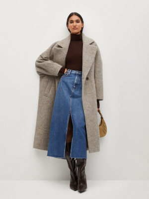 Textured Wool-blend Coat