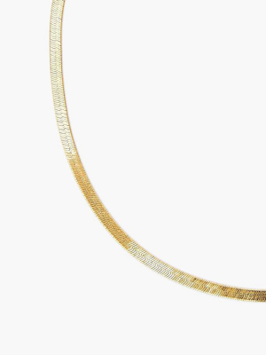 Gold Herringbone Chain Necklace