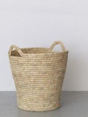 Palm Leaf Laundry Basket - Round