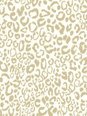 Leopard Peel & Stick Wallpaper In Gold By Roommates For York Wallcoverings