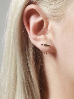 Infinite Tusk Earring With Stone In 14k Rose Gold