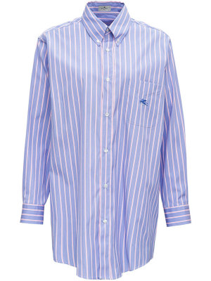 Etro Logo Embroidered Striped Shirt