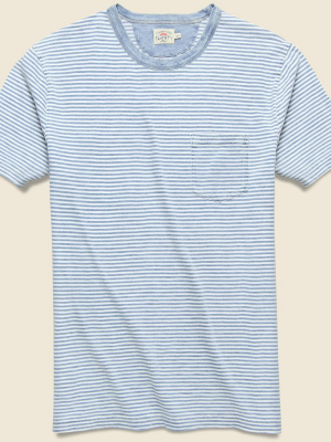 Indigo Pocket Tee - Salt Wash Stripe