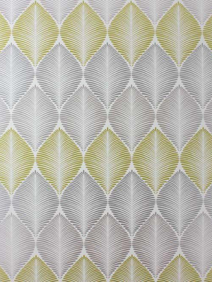 Leaf Fall Wallpaper In Gray And Lime Color By Osborne & Little