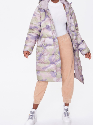 Longline Camo Puffer Jacket