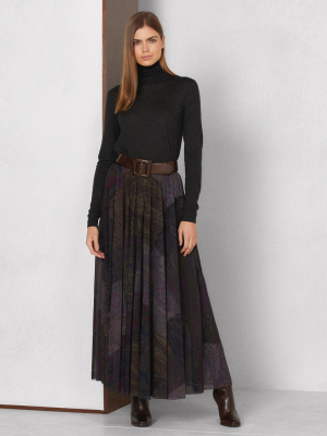 Pavla Paisley Patchwork Pleated Skirt