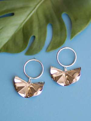 Metallic Fan Earrings