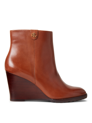 Shaley Calfskin Wedge Bootie