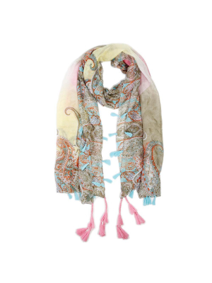 Amalfi Silk Scarf Pink Turquoise