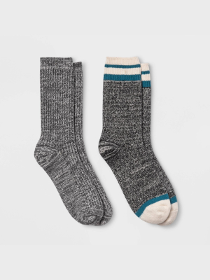 Women's Lightweight Marled Striped & Textured Super Soft 2pk Crew Socks - All In Motion™ 4-10