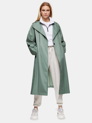 Sage Pleated Back Trench