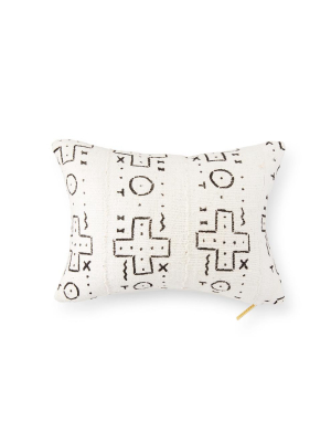 Ecru Mud Cloth Xxiii - Lumbar Pillow