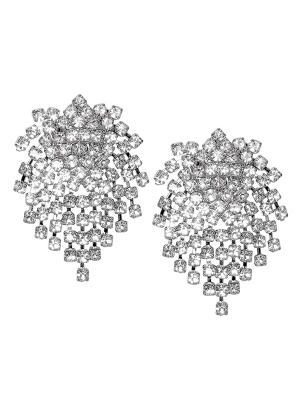 Silver & Crystal Cluster Earring