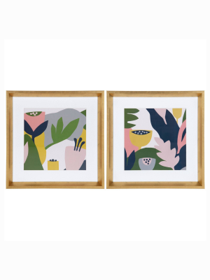 16" X 16" Calter Myriam's Garden Framed Print Art Set By Myriam Van Neste Gold - Kate And Laurel