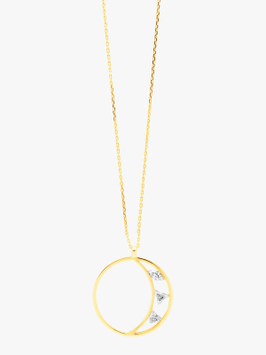 Floating Crescent Pendant Necklace