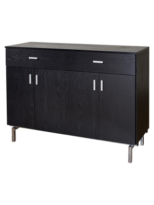 Lauten Contemporary 2 Drawer Buffet Server Wood/black - Homes: Inside + Out