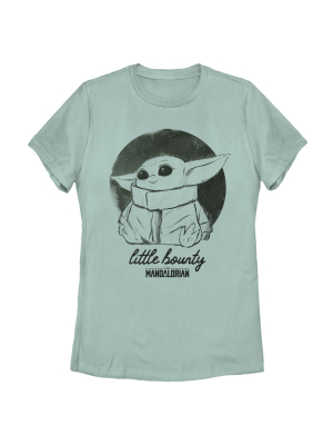 Women's Star Wars The Mandalorian The Child Fuzzy Eyes T-shirt