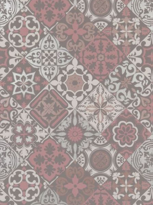 Cervo Wallpaper In Red And Brown From The Manarola Collection By Osborne & Little