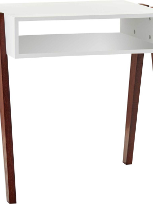 Laon End Table White/walnut