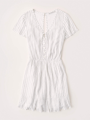 Short-sleeve Ruffle Hem Dress