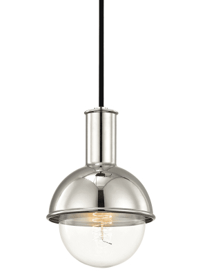 Riley 1 Light Pendant - Polished Nickel