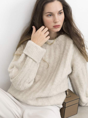 Emilie Oat Fuzzy Sweater