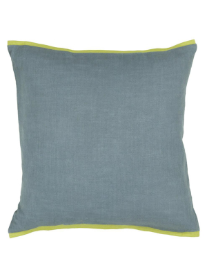 Cotton Pillow In Blue & Green