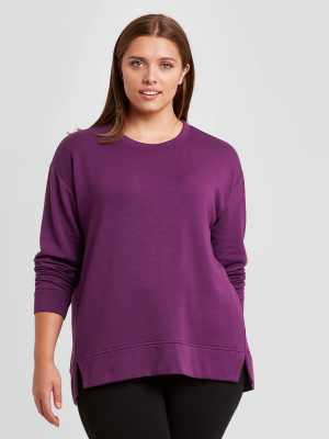 Women's Plus Size Crewneck Essential Sweatshirt - Ava & Viv™