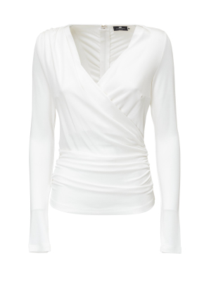 Elisabetta Franchi V-neck Wrap Blouse